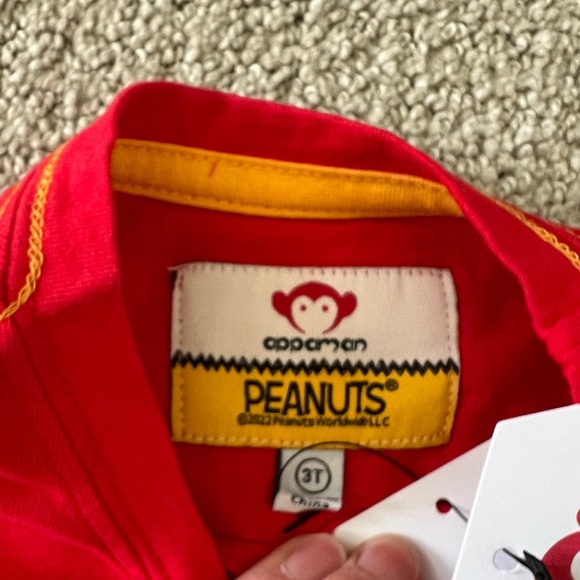 NWT Appaman X Peanuts Red Woodstock Long Sleeve Tee Size: 3T - Picture 3 of 7